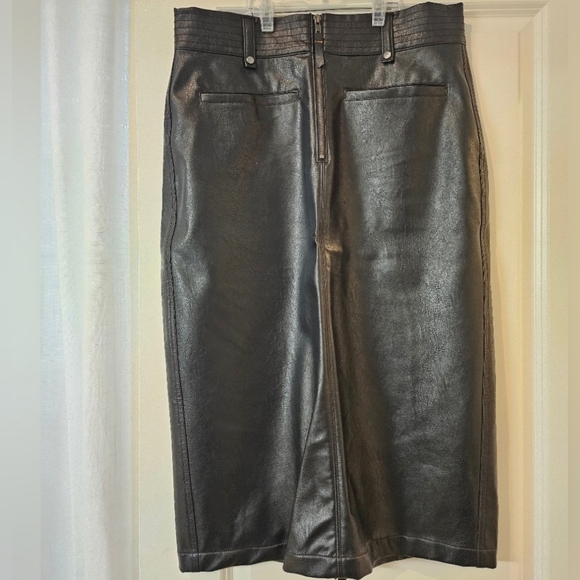 Pilcro Faux Leather Moto Midi Skirt (size 12) - Picture 5 of 11